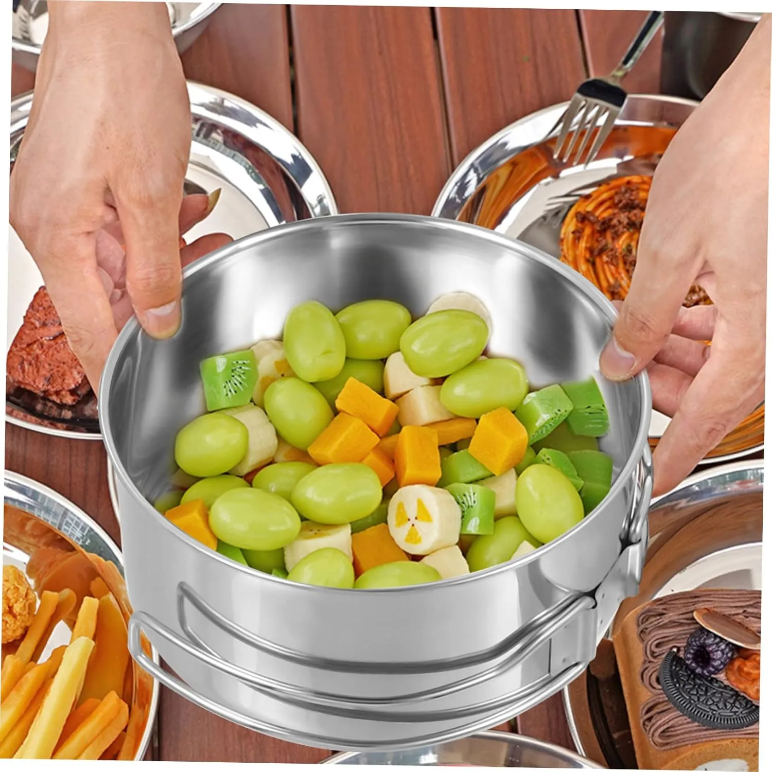 Picnic Cooker Stainless Cookware Stainless Cooking Utensils Outdoor Picnic Cookware Hiking Cookware