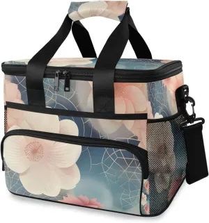 Pink Flowers Paisley Floral A Cooler Bag Insulated Cooler Soft Sided Cooler 24 Can Portable Picnic Bag Large Leakproof Lunch Bag Box for Beach Grocery Camping Travel Car Men Women