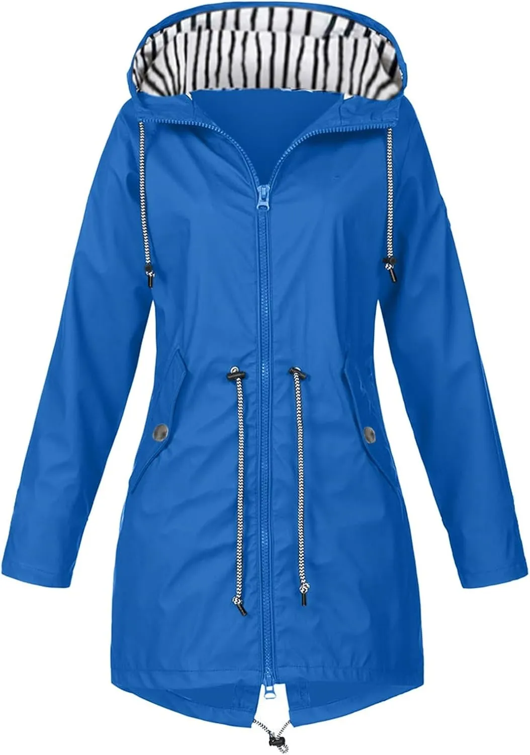 Plus Size Raincoat Women Long Hooded Trench Coats Lined Windbreaker Travel Jacket Outdoor 2023 Long Hooded Jackets