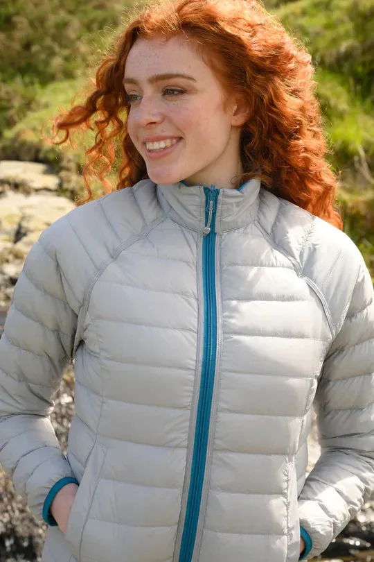 Polar Ladies Reversible Down Jacket - Petrol Soft Grey