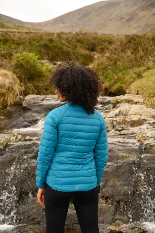 Polar Ladies Reversible Down Jacket - Petrol Soft Grey