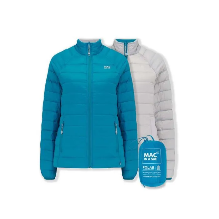Polar Ladies Reversible Down Jacket - Petrol Soft Grey