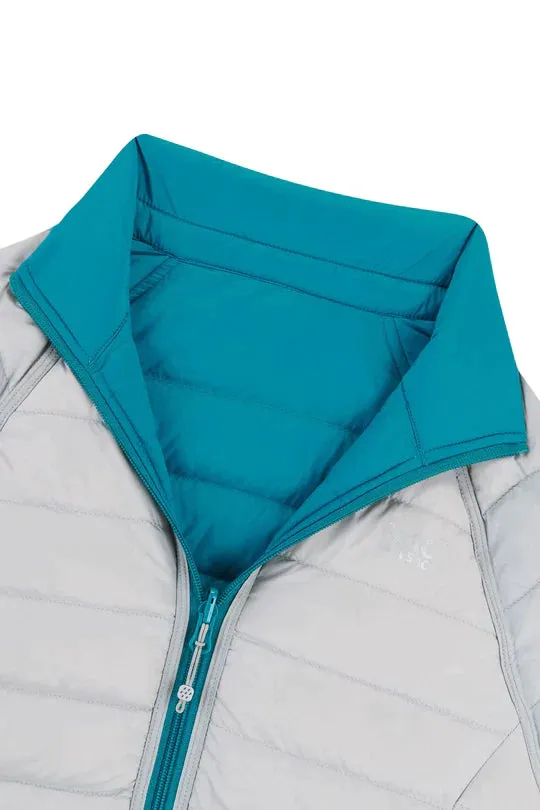 Polar Ladies Reversible Down Jacket - Petrol Soft Grey