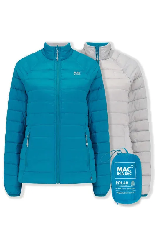 Polar Ladies Reversible Down Jacket - Petrol Soft Grey