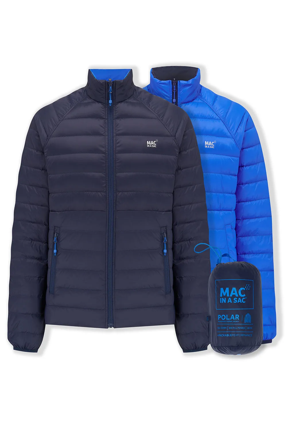 Polar Mens Reversible Down Jacket - Navy Saxe Blue