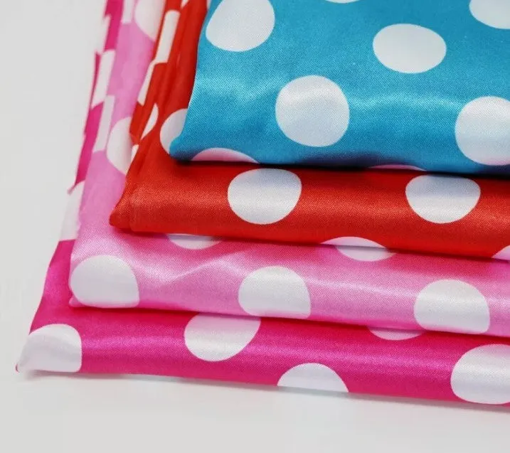 Polka Dot Charmeuse Satin Tablecloths | Large Dots | Multiple Colors |