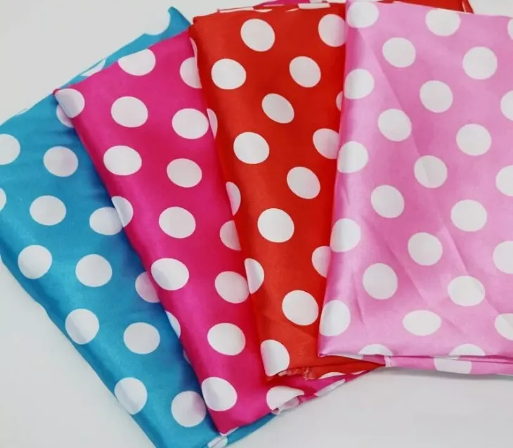 Polka Dot Charmeuse Satin Tablecloths | Large Dots | Multiple Colors |
