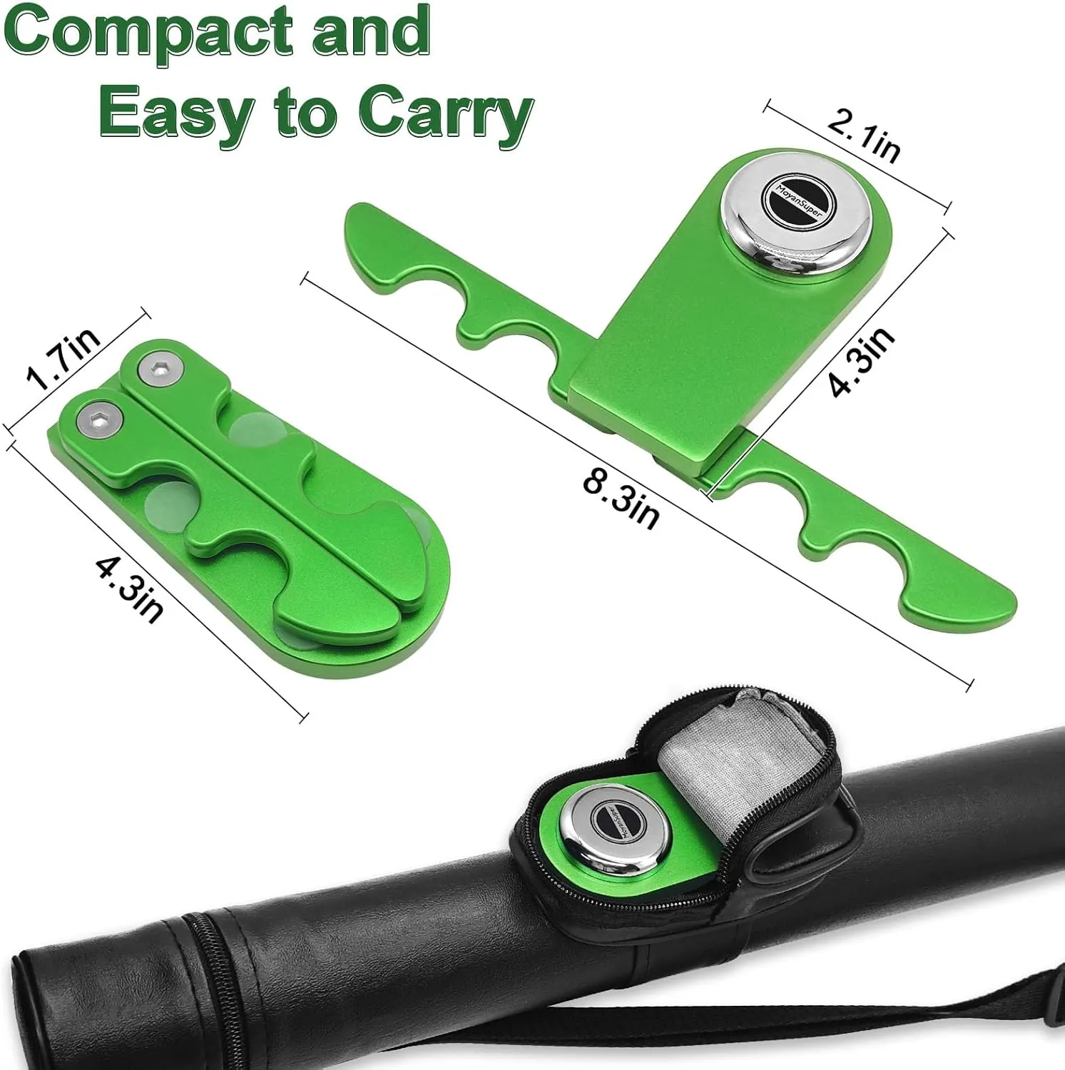 Pool Stick Holder - Portable Cue Stick Holder Weighted 4-Cue Pool Claw Cue Holder for Billiard Table, Green