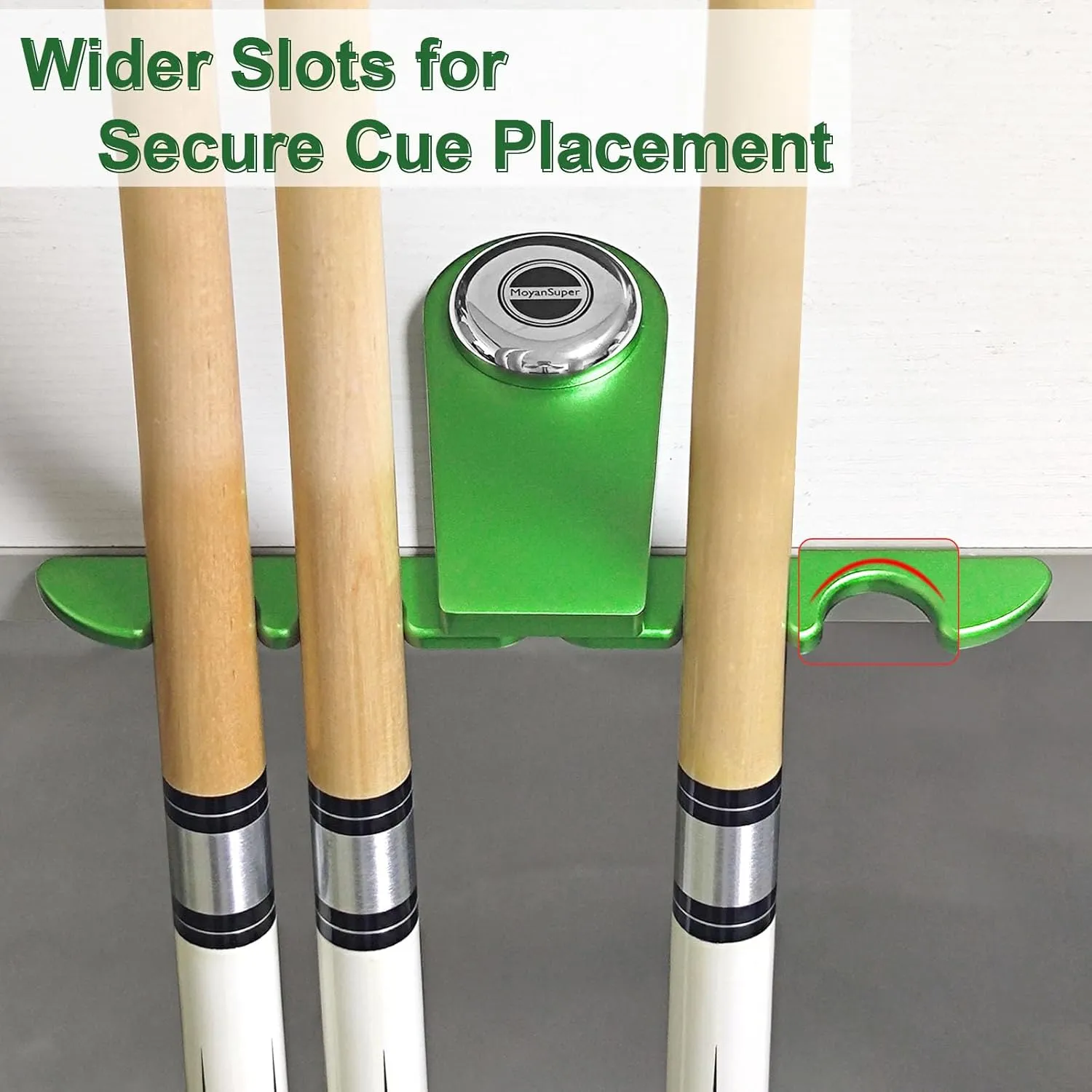 Pool Stick Holder - Portable Cue Stick Holder Weighted 4-Cue Pool Claw Cue Holder for Billiard Table, Green