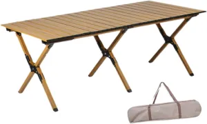 Portable Aluminum Camping Table Lightweight Foldable Outdoor Dining Table for Picnics and BBQs