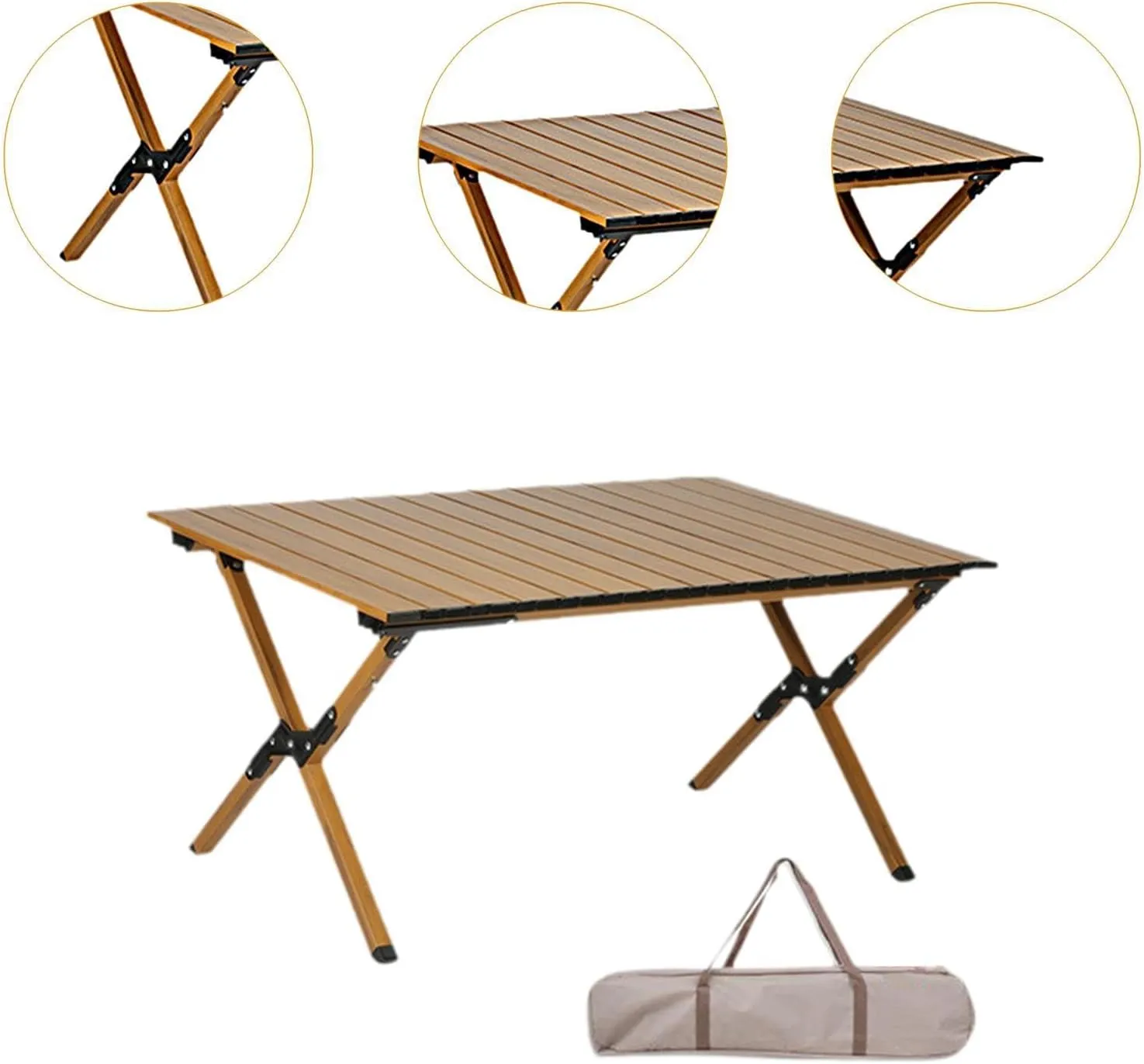 Portable Aluminum Camping Table Lightweight Foldable Outdoor Dining Table for Picnics and BBQs