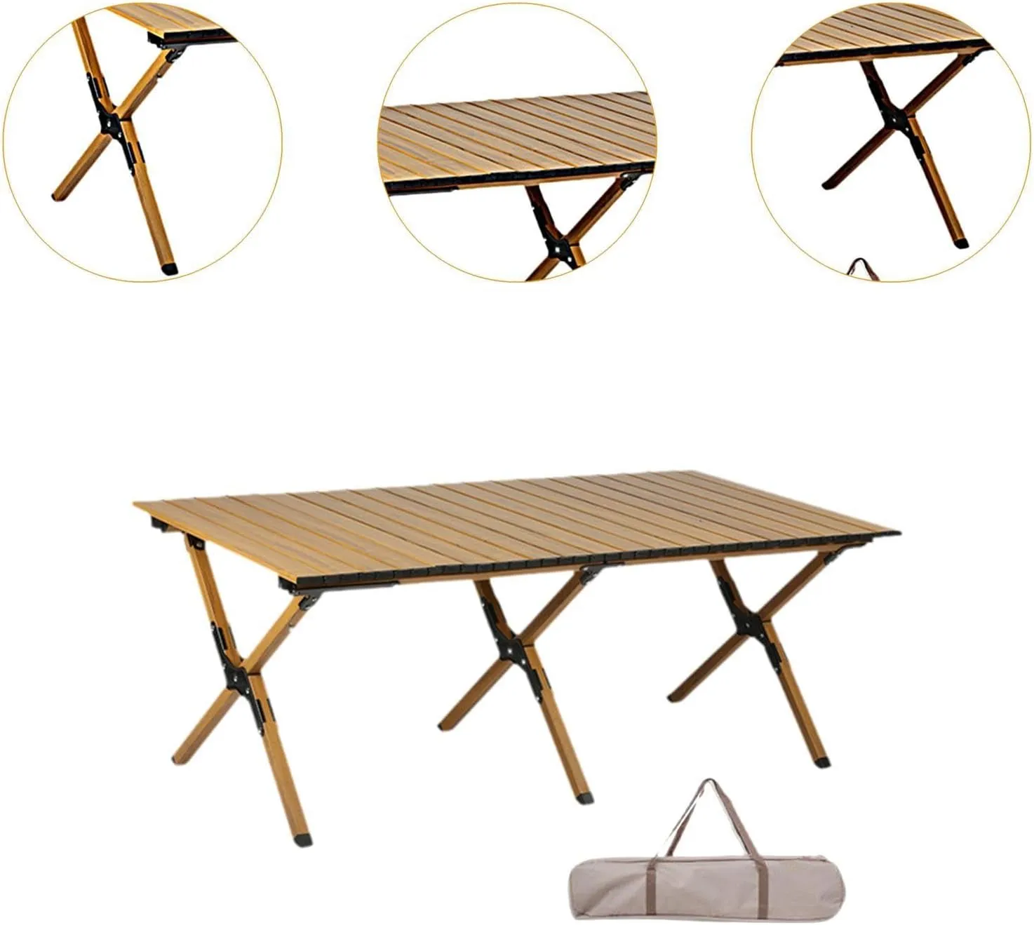 Portable Aluminum Camping Table Lightweight Foldable Outdoor Dining Table for Picnics and BBQs
