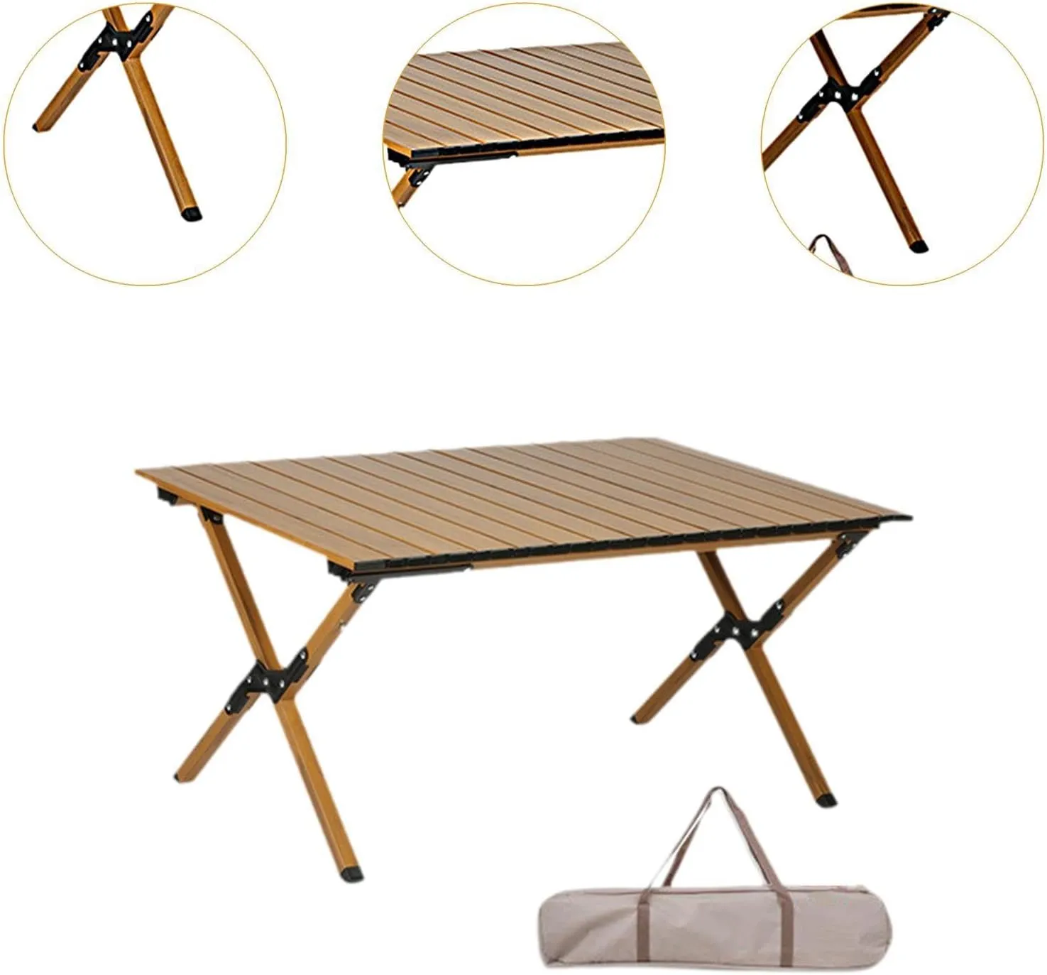 Portable Aluminum Camping Table Lightweight Foldable Outdoor Dining Table for Picnics and BBQs