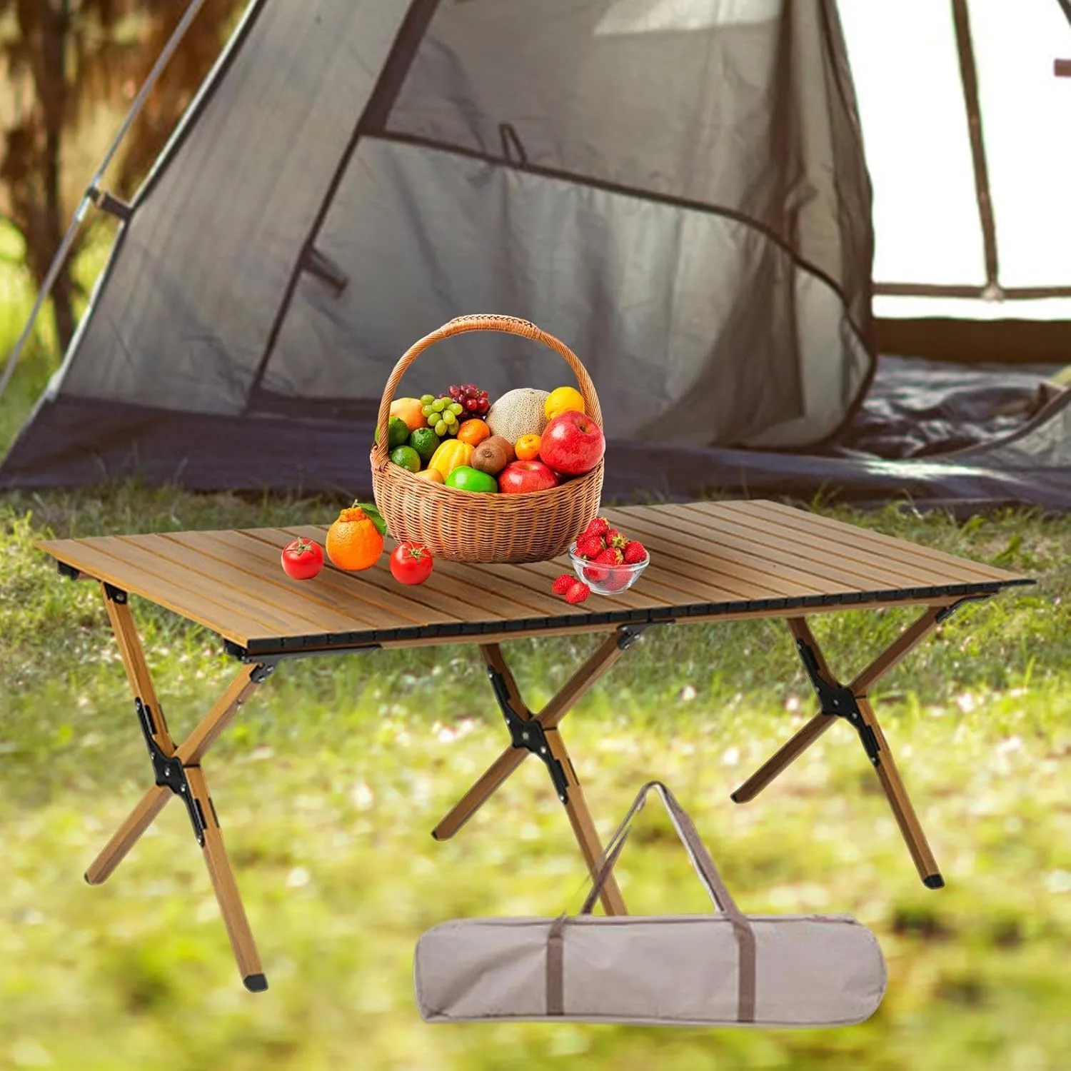 Portable Aluminum Camping Table Lightweight Foldable Outdoor Dining Table for Picnics and BBQs