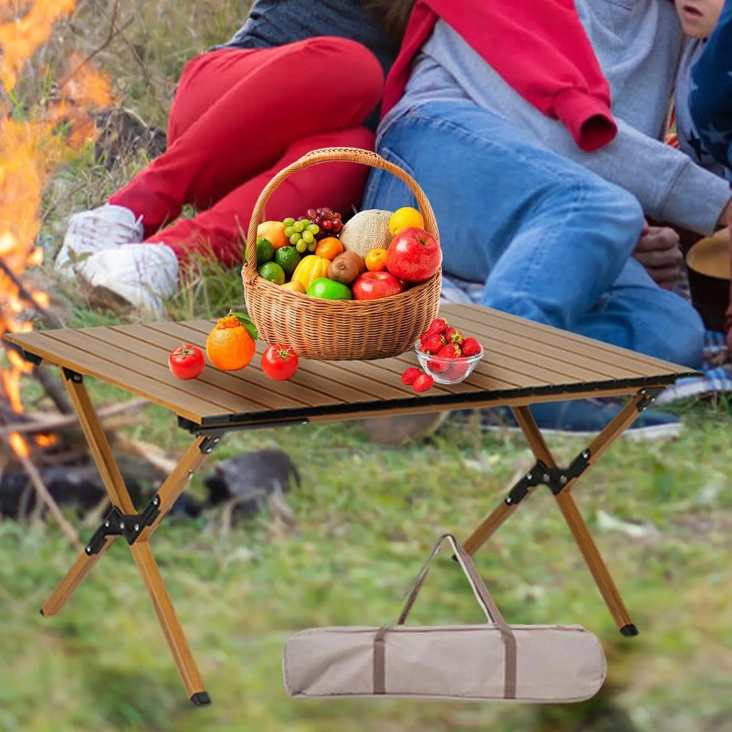 Portable Aluminum Camping Table Lightweight Foldable Outdoor Dining Table for Picnics and BBQs