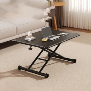 Portable Camping Side Table, Adjustable Height Folding Table, Lightweight Beach Tables, Steel Bracket Roll-up Tables for Outdoor, Picnic, BBQ, Cooking(Black,90x60cm)