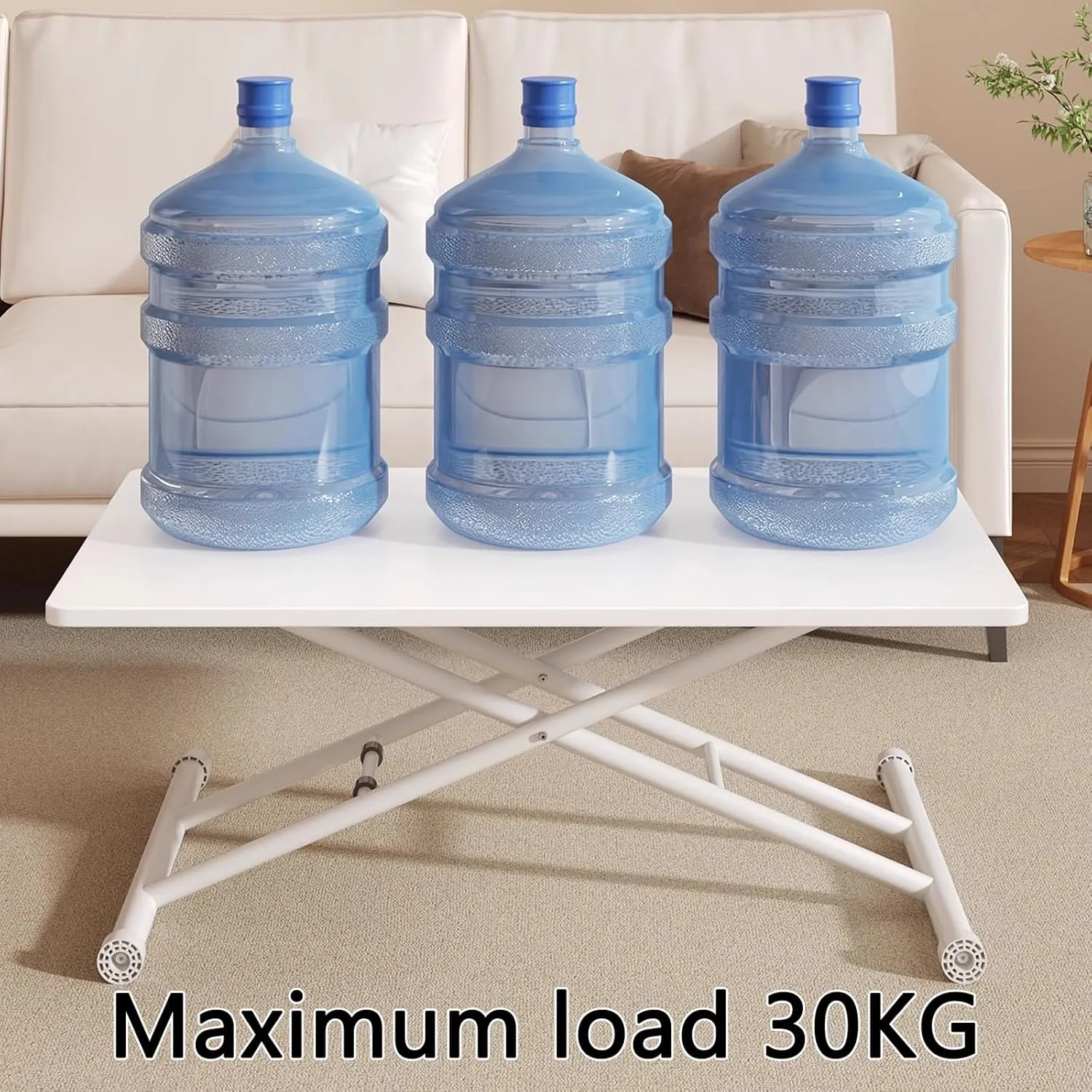 Portable Camping Side Table, Adjustable Height Folding Table, Lightweight Beach Tables, Steel Bracket Roll-up Tables for Outdoor, Picnic, BBQ, Cooking(Black,90x60cm)