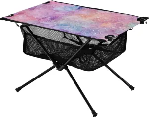 Portable Camping Table Beautiful Abstract Floral Outdoor Foldable Camp Tables for Outside, Camping, Hiking, Tailgating