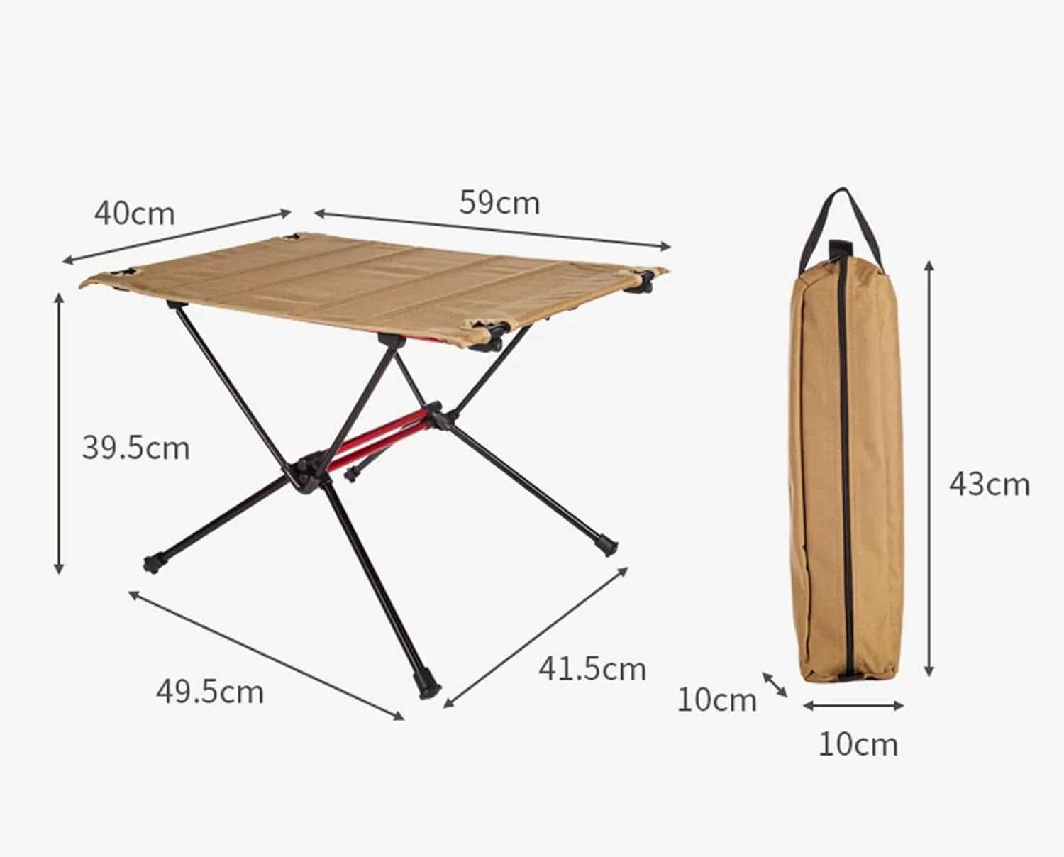 Portable Camping Table, Lightweight Folding Oxford Fabric Aluminum Table Small Compact Camp Table with Carry Bag for Indoor Outdoor Grill Picnic Fishing Travel Hiking,C