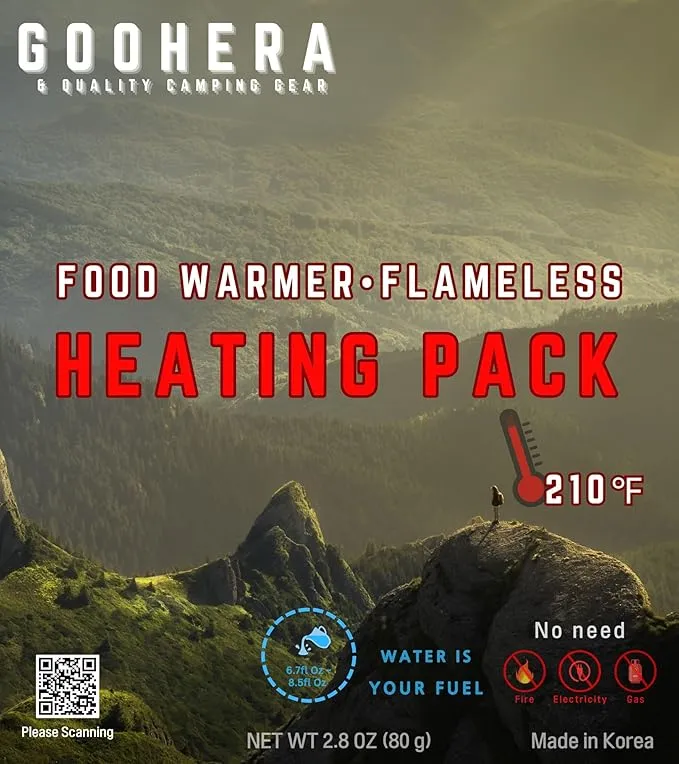 Portable Flameless Heating Pack Kit (3pcs) - Ideal for Camping, Backpacking, Hiking & Emergency Use - MRE Flameless Ration Heater for Outdoor Enthusiasts