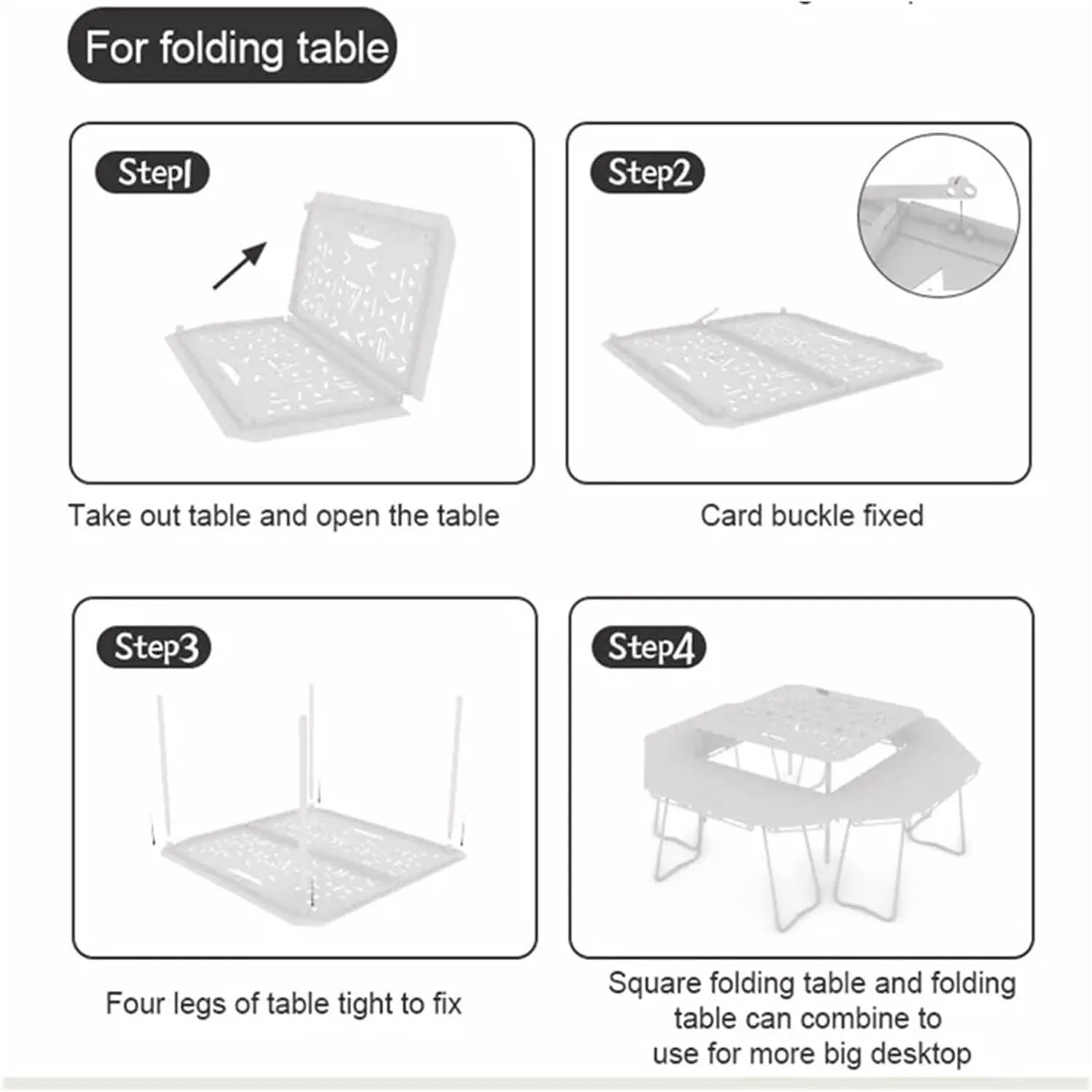 Portable Folding Dining Table for 4-6 People, Steel Outdoor Camping Picnic Table Set, Durable & Waterproof, Stainless Steel, Ideal for BBQ & Parties