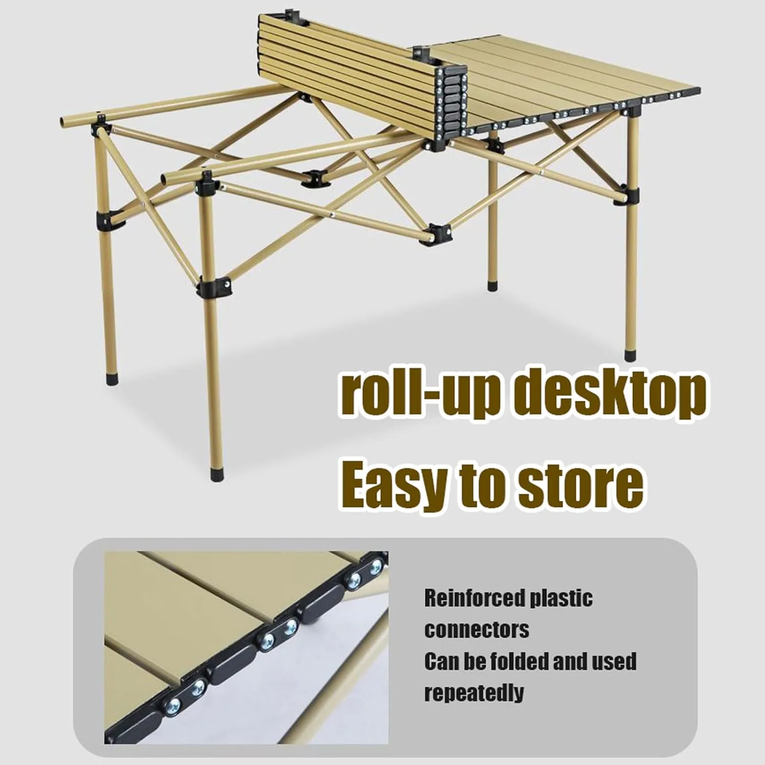 Portable Folding Table and Chairs, Carbon Steel Foldable Table Top Small Picnic Table Lightweight Oxford Cloth Camping Chair Set for Outdoor Garden, Black-120cm-7pcs