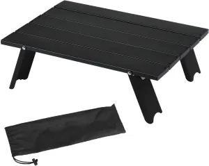 Portable Folding Table Camping Ultralight Aluminum Solid Construction Strong Load-Bearing High Stability Mini Size Collapsible