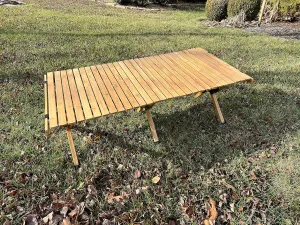 Portable Picnic Table, Camping Table, Foldable with Carry Bag, Easy and Convenience to Use Two Sizes Two Colors (Natural, Large)