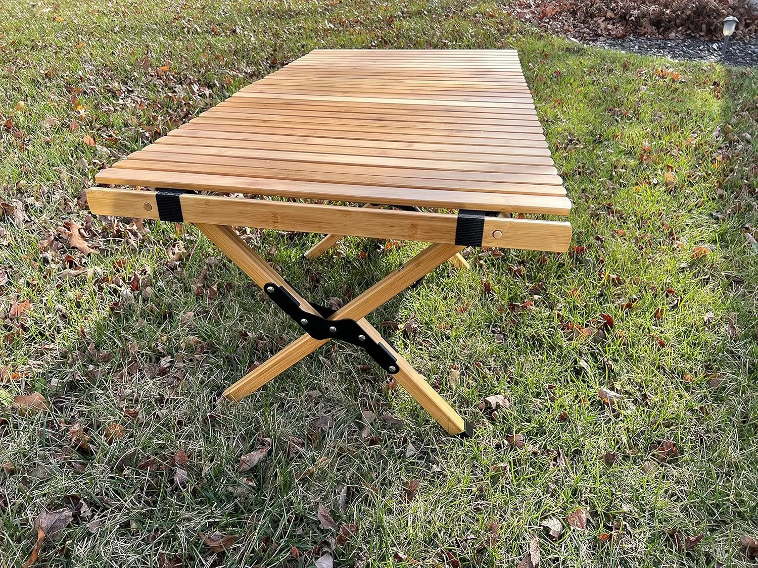 Portable Picnic Table, Camping Table, Foldable with Carry Bag, Easy and Convenience to Use Two Sizes Two Colors (Natural, Large)