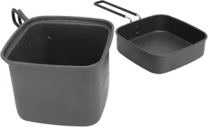 Pots Pans Griddles Alloy Stovetop Frying Pan with Silicone Handle Anti Slip Multifunction Cooking Stew Pot Noodles Pan for Hiking Picnic Travel Cookware Pot Pan Cooking Saute Pot