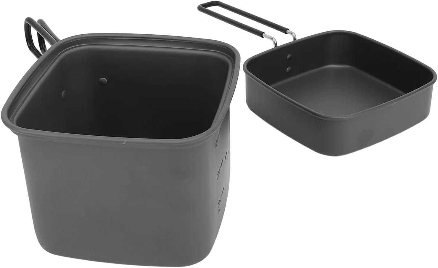 Pots Pans Griddles Alloy Stovetop Frying Pan with Silicone Handle Anti Slip Multifunction Cooking Stew Pot Noodles Pan for Hiking Picnic Travel Cookware Pot Pan Cooking Saute Pot