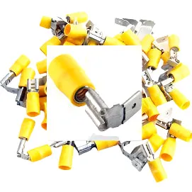 Pre Insulated Yellow Female/Male Piggy-back Spade. Pack of 50