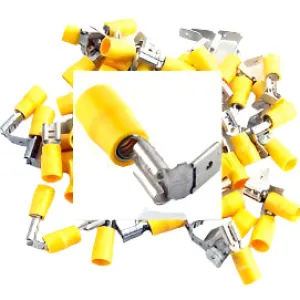 Pre Insulated Yellow Female/Male Piggy-back Spade. Pack of 50