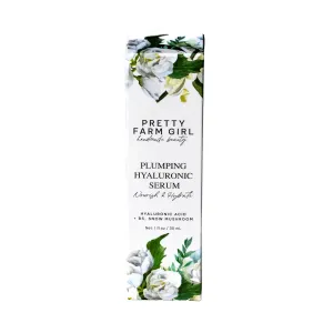 Pretty Farm Girl Hyaluronic Plumping Serum with Vitamin B5 and Snow Mushroom – Lightweight Hydrating Face Serum for Daily Skincare Routine – All Skin Types - 1 oz