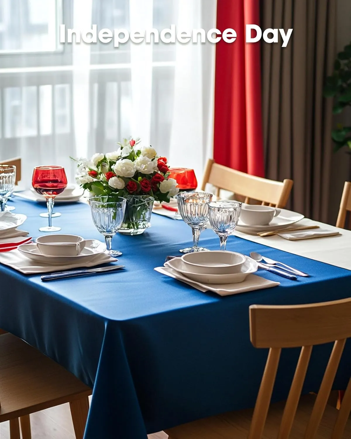 Pureegg Plastic Table Cloth Disposable 20 Pack, 54 x 108 Inch Table Cloths, Graduation Decorations Class of 2025, Graduation Party Tablecloths, Rectangle, Plastic Cover, Leakproof & Sturdy, Blue