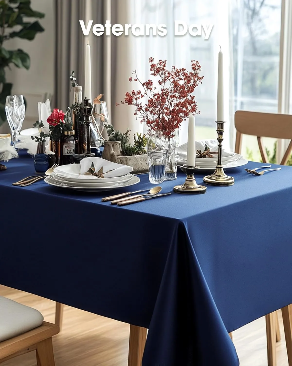 Pureegg Plastic Table Cloth Disposable 20 Pack, 54 x 108 Inch Table Cloths, Graduation Decorations Class of 2025, Graduation Party, Tablecloths, Rectangle, Plastic Cover, Leakproof & Sturdy, Navy Blue