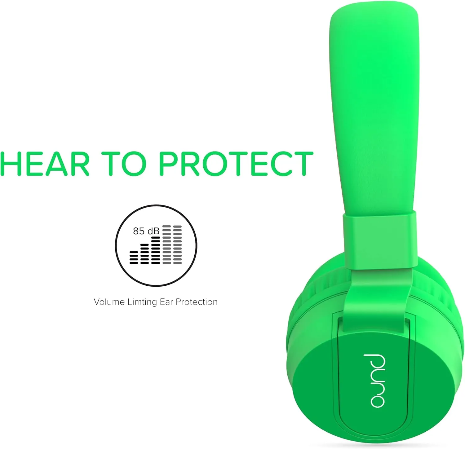 Puro Sound Labs PuroBasic Volume Limiting Wired Headphones for Kids, Foldable & Adjustable Headband w/Microphone, Compatible with Smartphones, Tablets and PC’s – Green