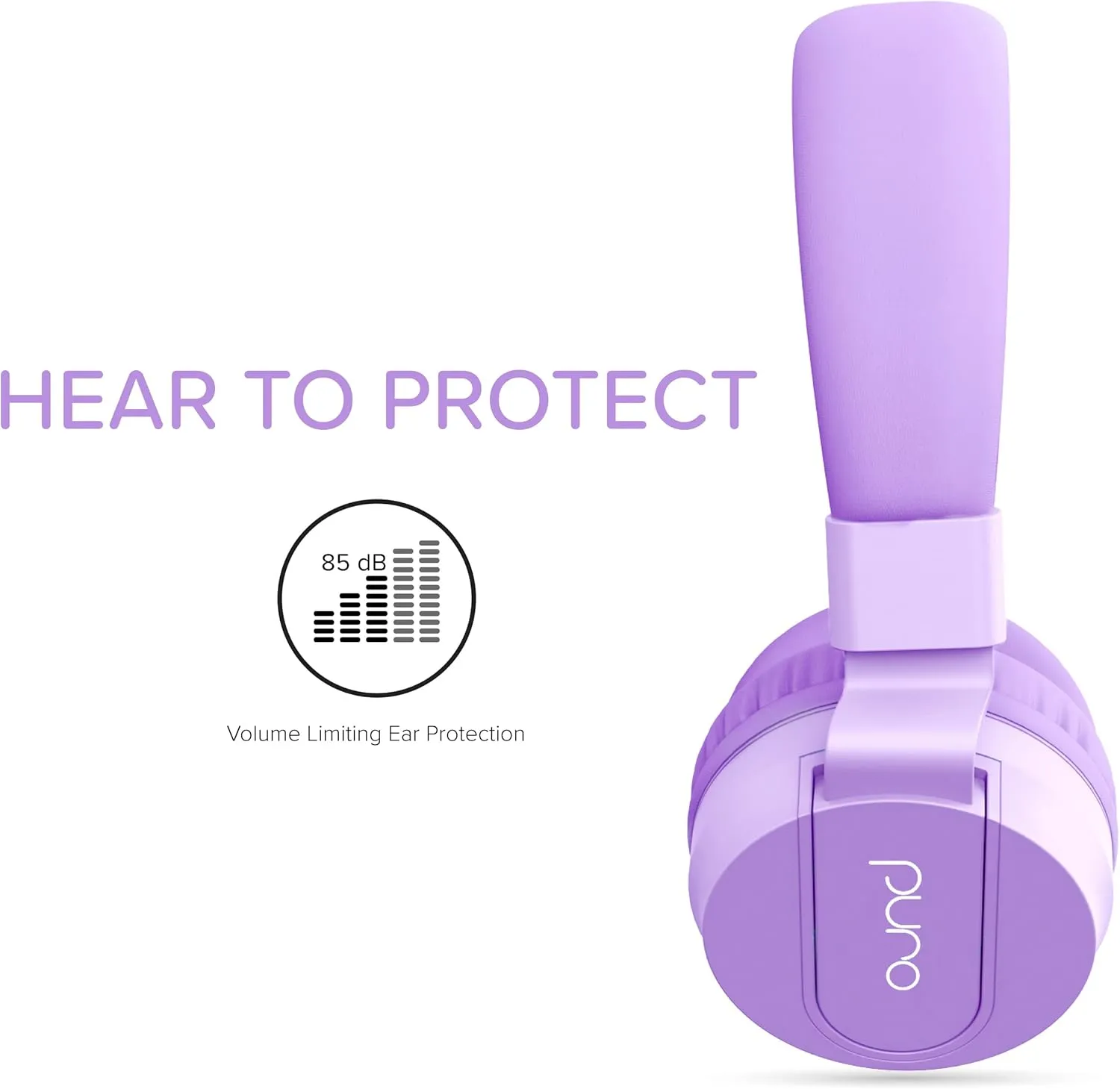 Puro Sound Labs PuroBasic Volume Limiting Wired Headphones for Kids, Foldable & Adjustable Headband w/Microphone, Compatible with Smartphones, Tablets and PC’s – Purple