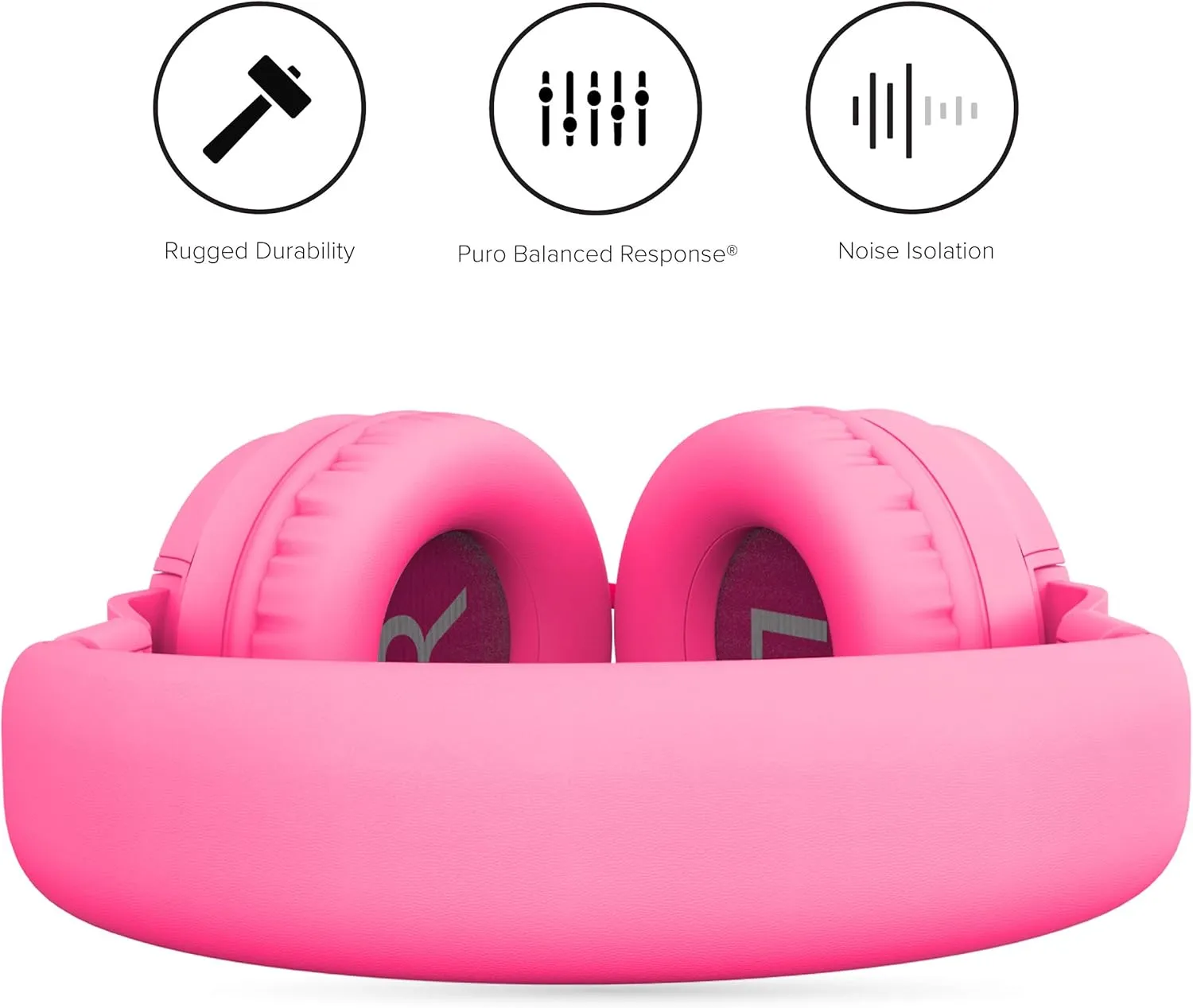 Puro Sound Labs PuroBasic Volume Limiting Wired Headphones for Kids, Foldable & Adjustable w/Microphone, Compatible with Smartphones, Tablets and PC’s
