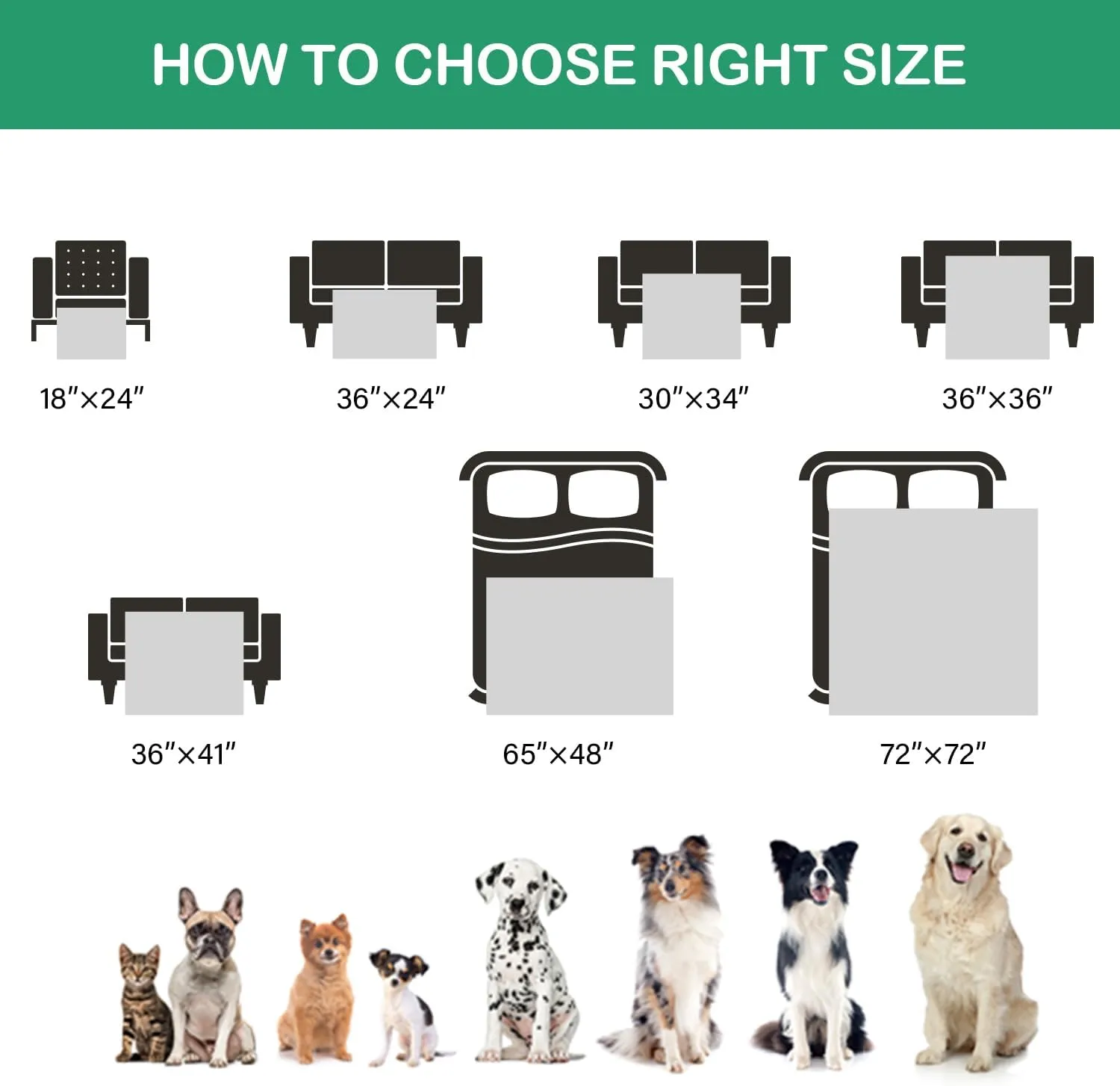 Qeils Pee Pads for Dogs, 4 Pack Reusable Puppy Pads 18"x24" Super Absorbent Leakproof Dog Wee Wee Pads, Anti-Slip Potty Training Pads for Floor, Crate,Couch, Whelping Pads Litter Mat Dog Accesories