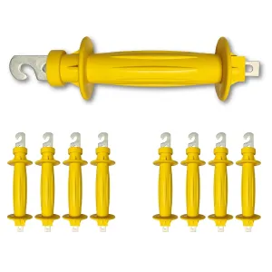 QMARK 8 Pack Electric Fence Rubber Gate, Electric Fence Spring Handles, Insulated Plastic Handle, Upgrated Yellow Rubber Gate Handle