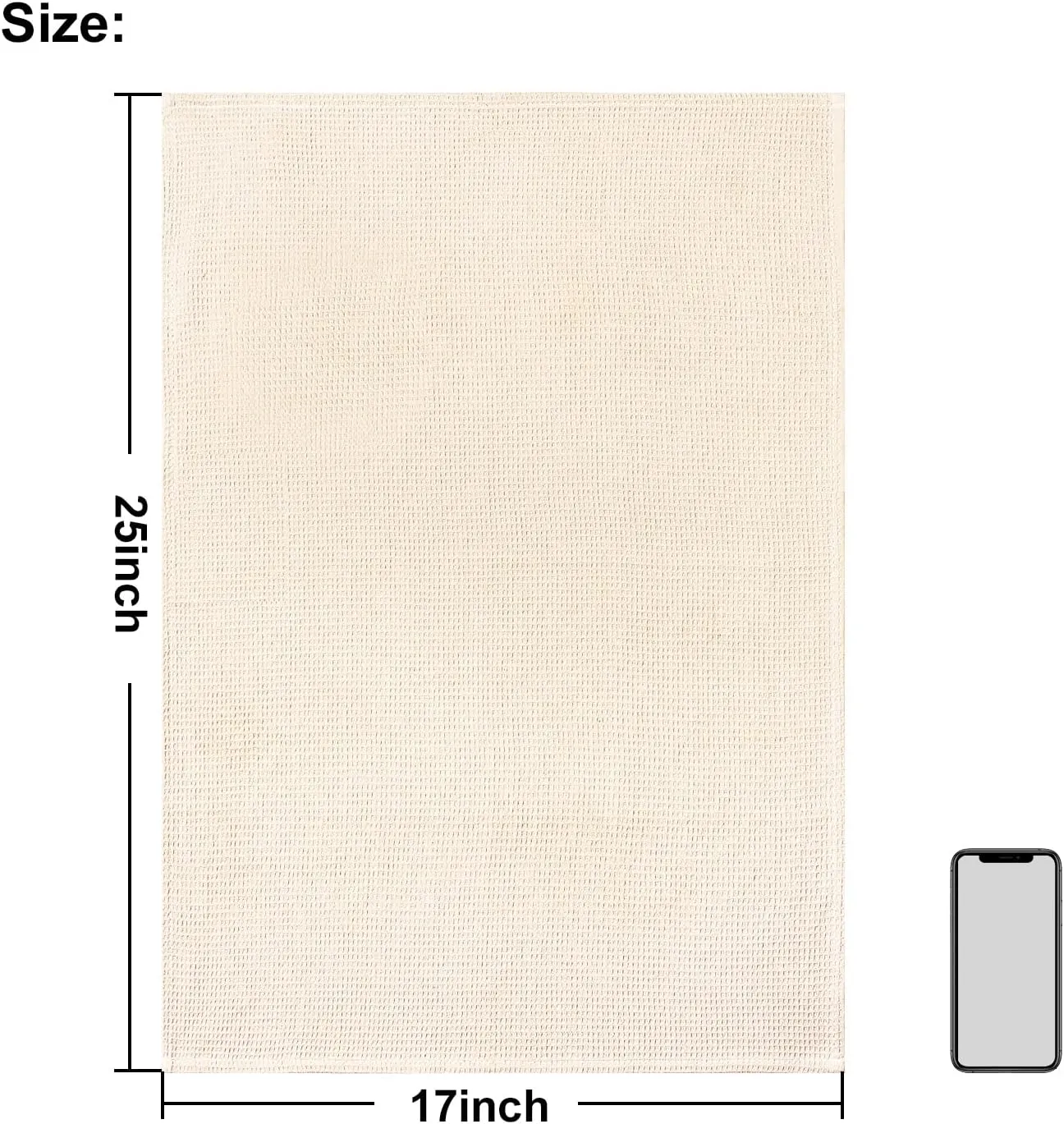 QUILTINA Dish Towels Set,100% Cotton Waffle Weave Kitchen Towels 6 Pack,17 x 25 Inches Dish Towels for Kitchen,Super Absorbent for Drying and Cleaning (Beige, Brown, Dark Grey)