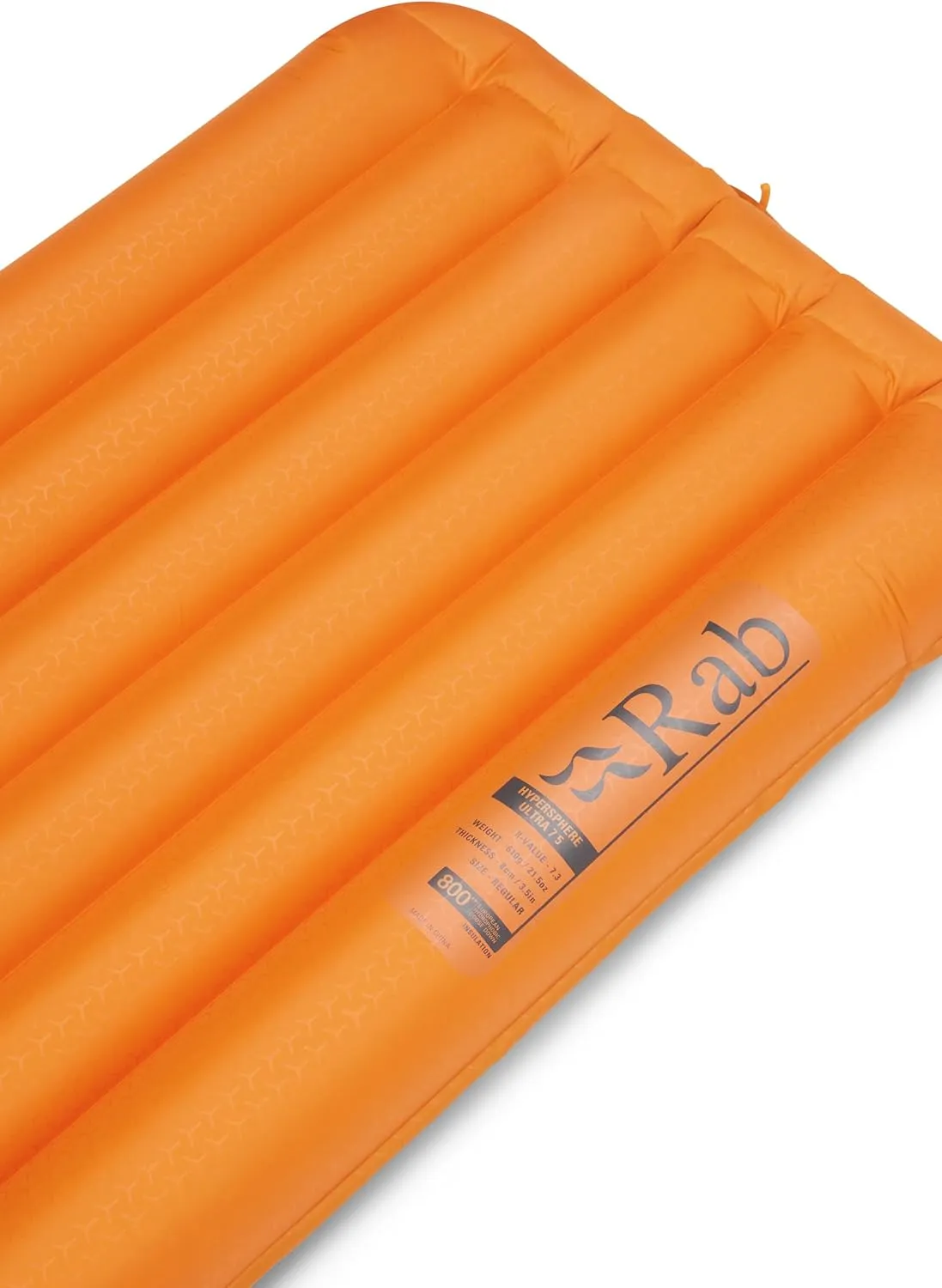 Rab Hypersphere Ultra 7.5 Ultralight Down Insulated Sleeping Pad for Climbing, Expeditions, & Mountaineering - Marmalade - Regular