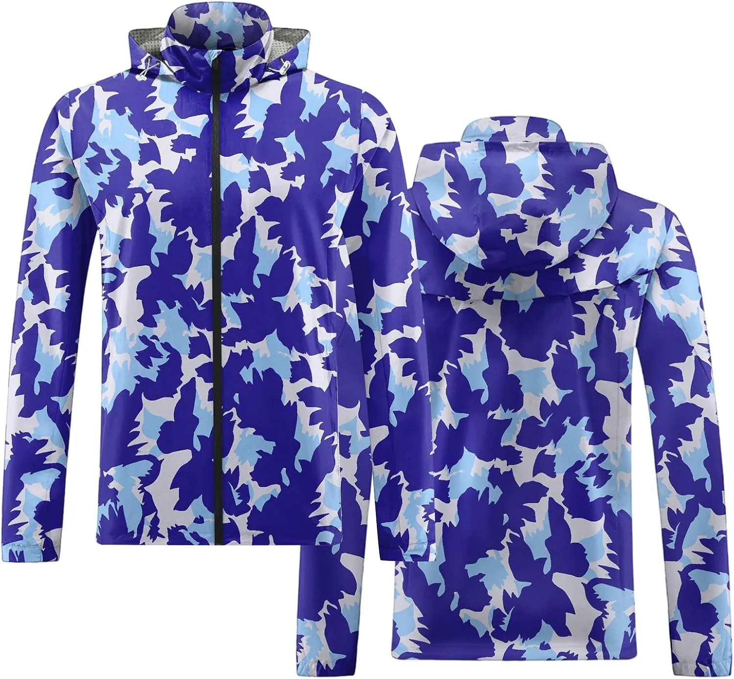 Rain Jacket Men Water Resistant Windbreaker Breathable Raincoats Big and Tall Light Outerwear Outdoor