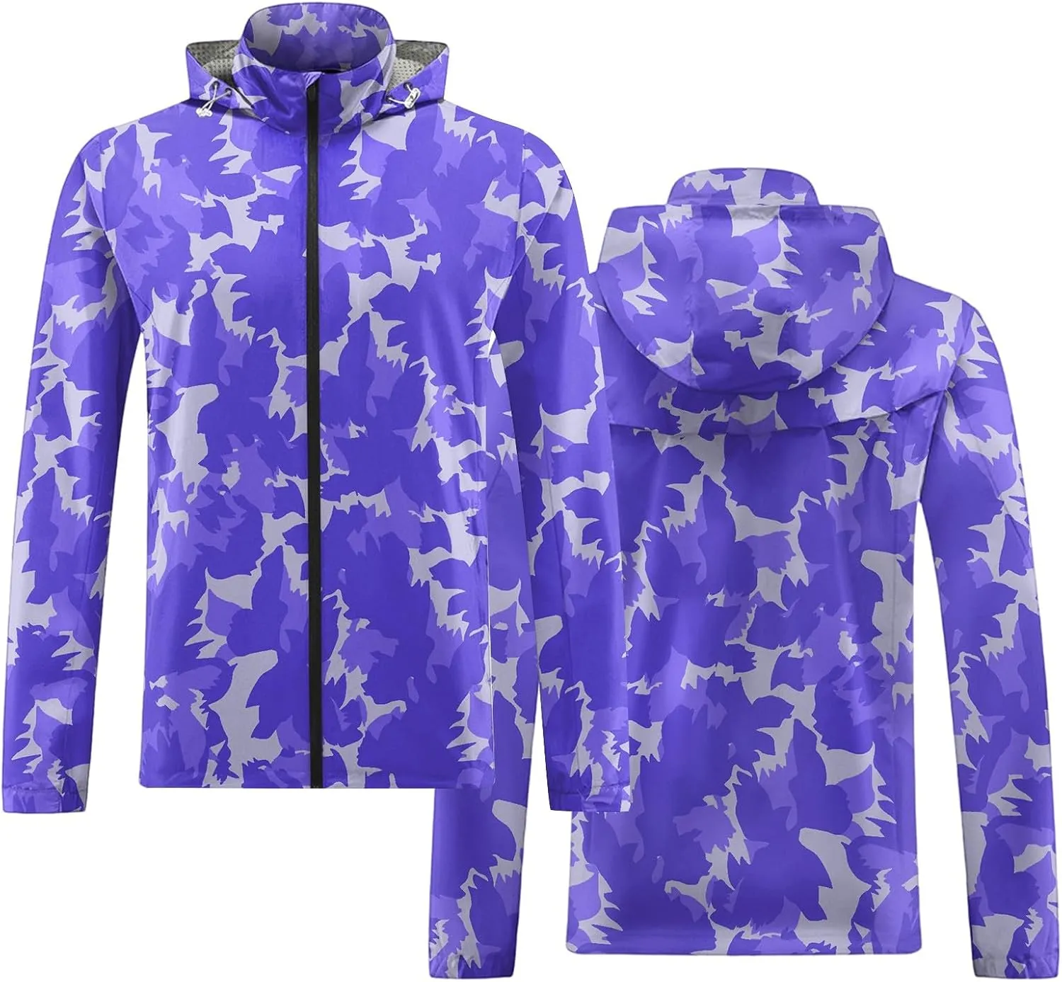 Rain Jacket Men Water Resistant Windbreaker Breathable Raincoats Big and Tall Light Outerwear Outdoor