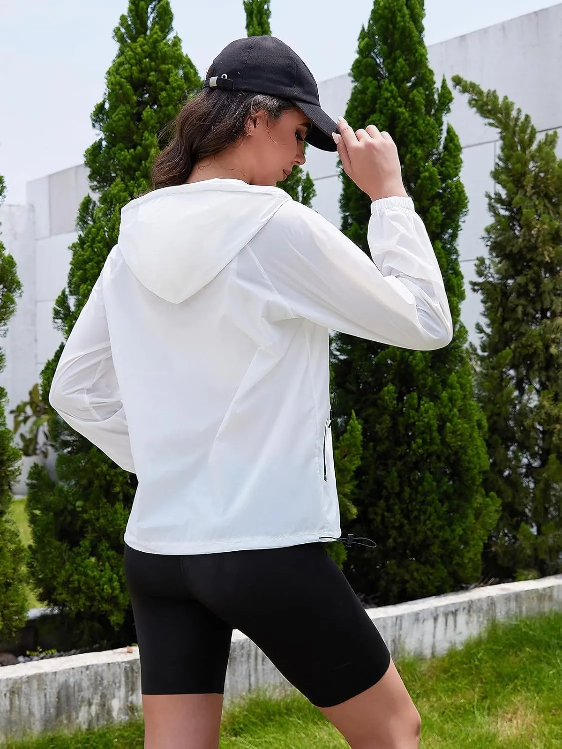 Rain Jacket Women Waterproof Lightweight Jacket With Hood Packable Raincoat With Pocket S-XXL