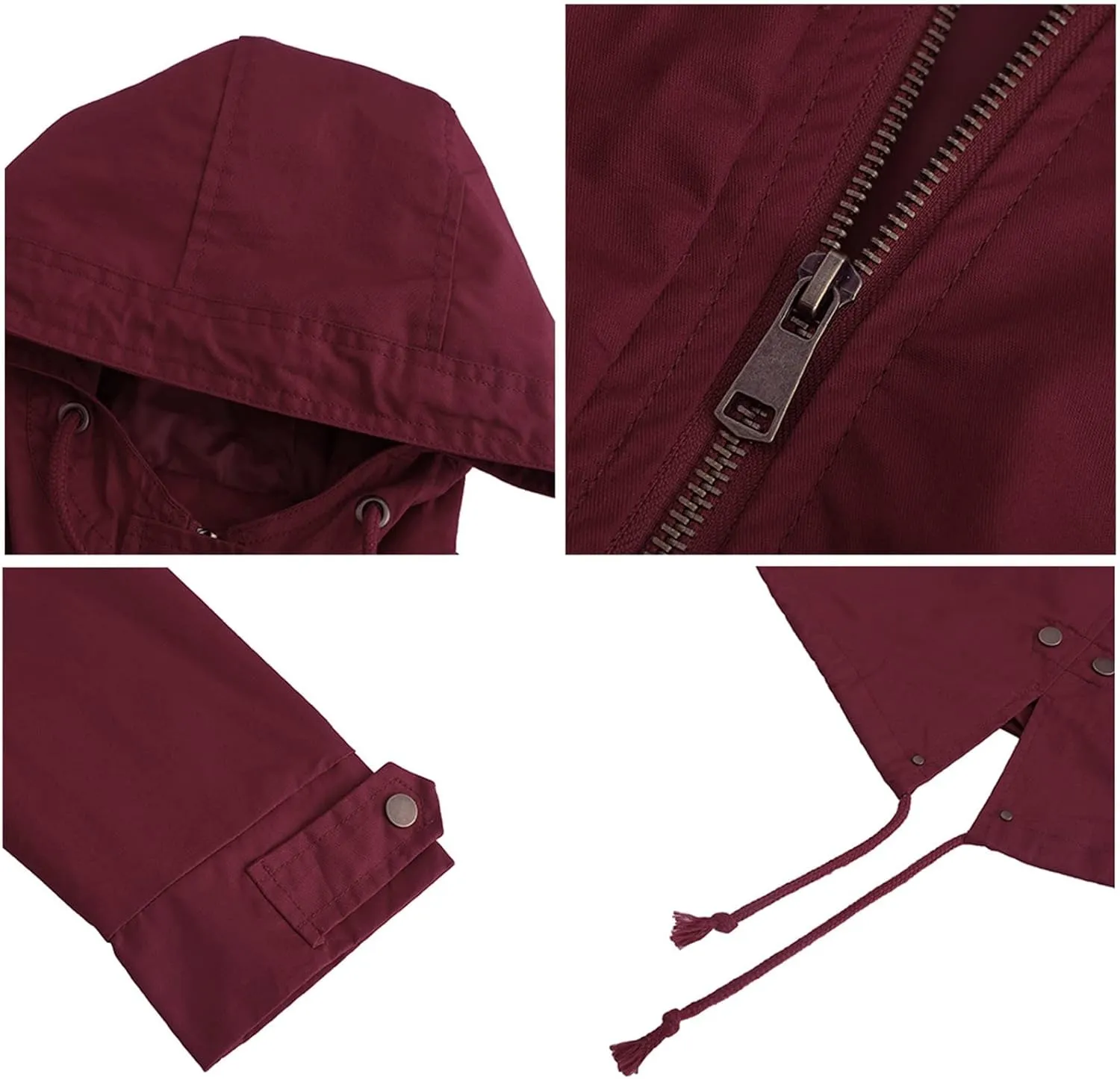 Rain Jackets for Women Waterproof Long Lightweight Trench Coats Outdoor Hooded Casual Drawtring Waist Rain Coats Fall