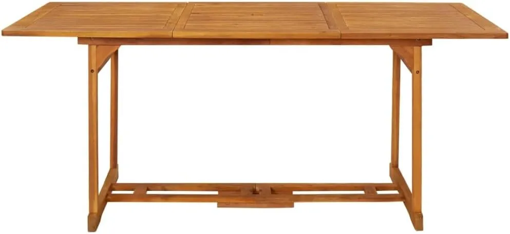 Rectangular Outdoor Table Solid Acacia Wood Dining Table, Rustic Furniture for Camping, Dining, Kitchen, Hallway, Living, Balcony, Foldable & Portable