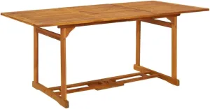 Rectangular Outdoor Table Solid Acacia Wood Dining Table, Rustic Furniture for Camping, Dining, Kitchen, Hallway, Living, Balcony, Foldable & Portable