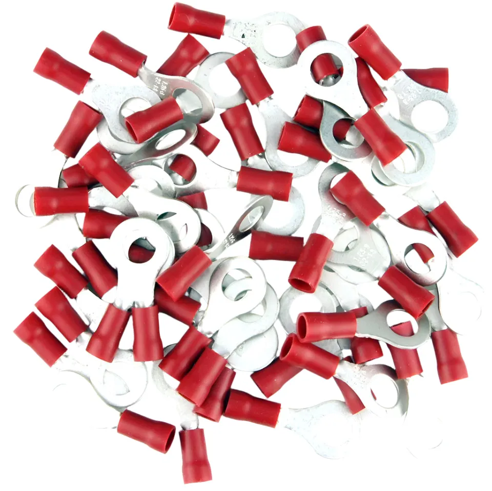 Red Pre Insulated Crimp Ring Terminals 6mm 50pcs